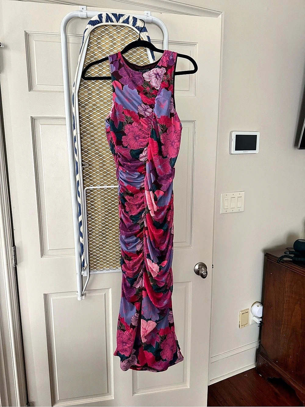 MINKPINK Arabella Mesh Midi Dress Floral Pink & Purple